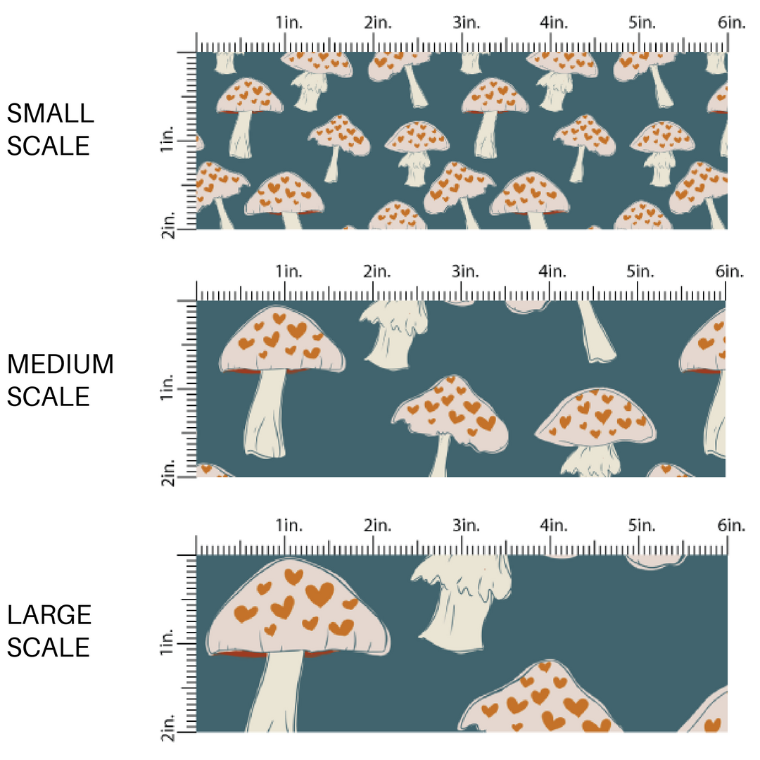 Valentine Fabric By The Yard | Fun-gi | So Mushroom In My Heart