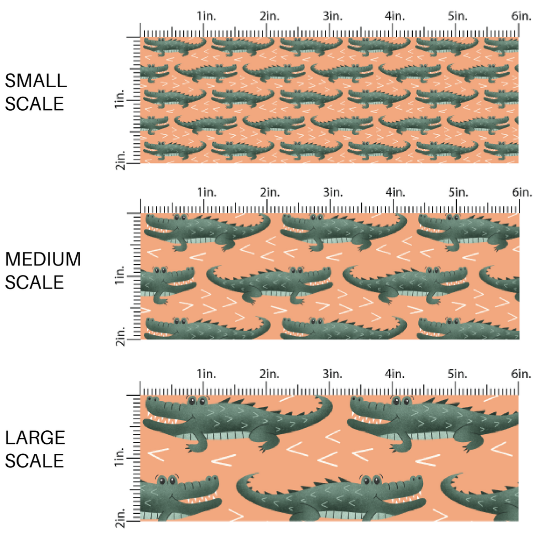 Peach, pink, and green flowers, peaches, dots, and gators on high quality fabric adaptable for all your crafting needs. Make cute baby headwraps, fun girl hairbows, knotted headbands for adults or kids, clothing, and more!