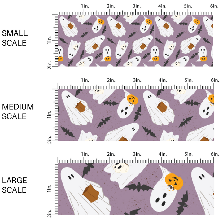 Purple, orange, black, and cream ghost, coffins, pumpkins and stripes high quality fabric adaptable for all your crafting needs. Make cute baby headwraps, fun girl hairbows, knotted headbands for adults or kids, clothing, and more!