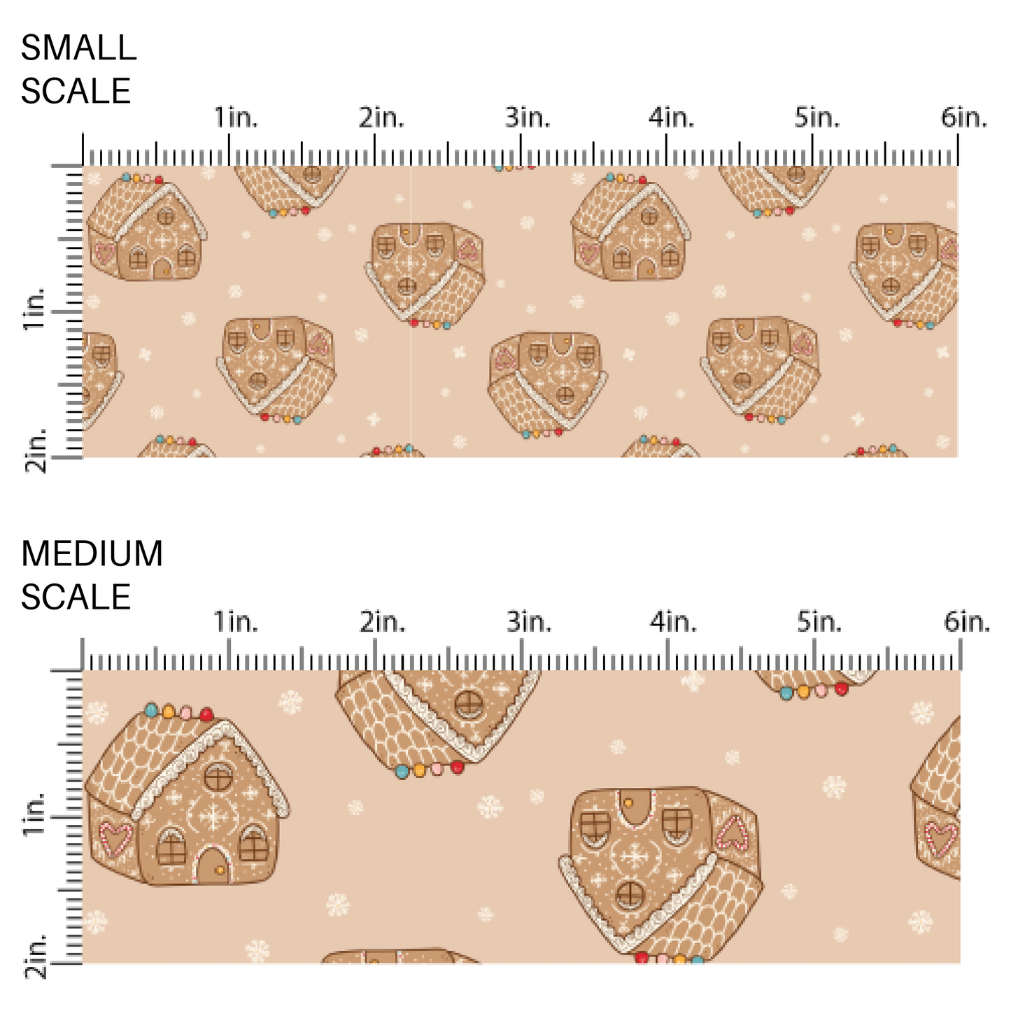 Ginger bread house fabric scaling guide