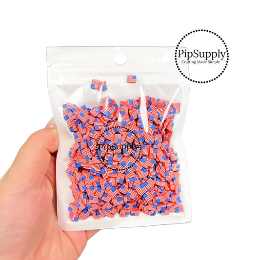 Ounce bag of patriotic American flag loose clay slices.