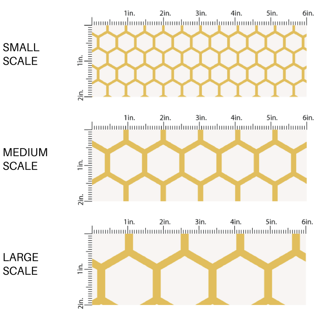 Gold and cream honeycomb fabric by the yard scaled image guide