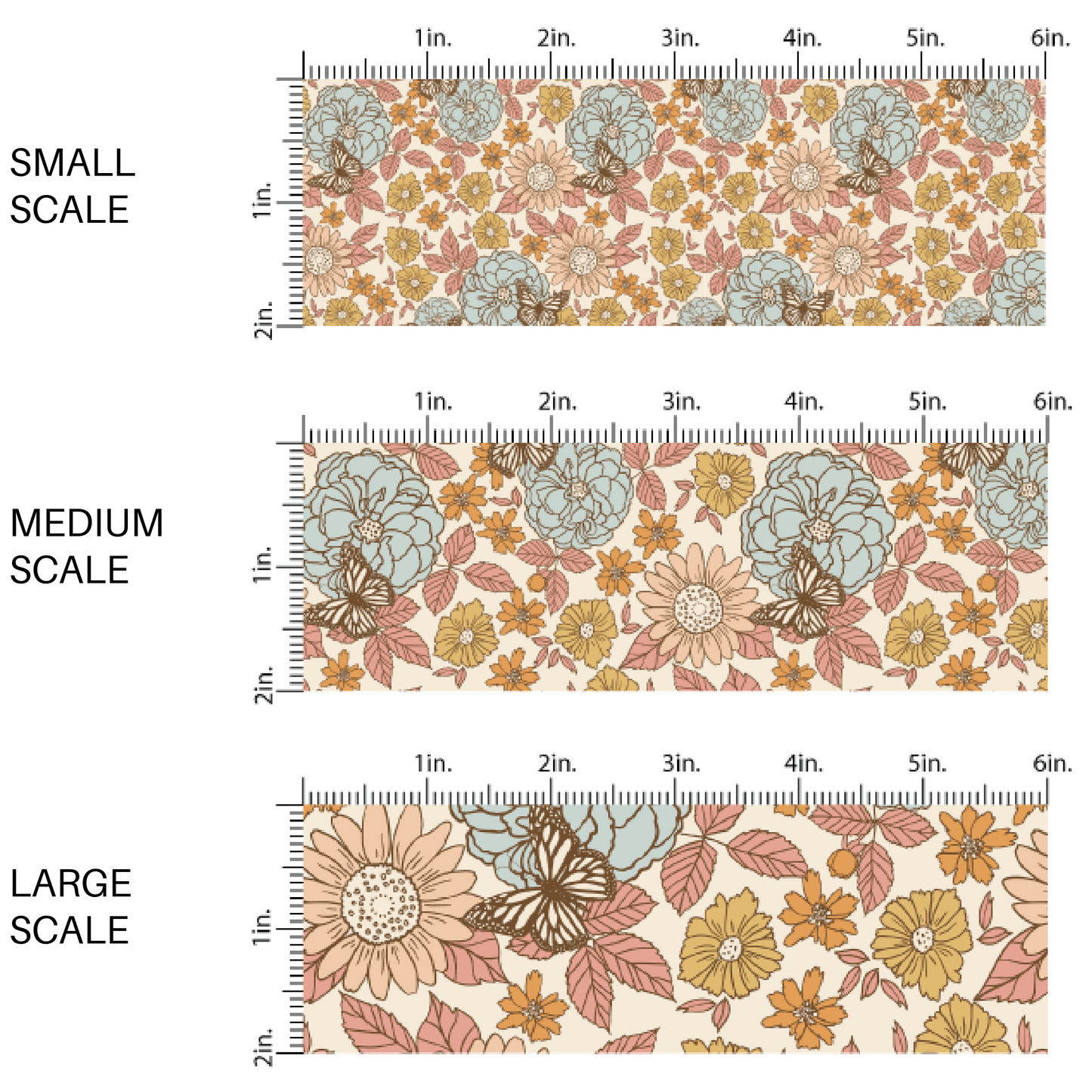 Floral Fields and Pumpkins | Indy Bloom | Fabric By The Yard