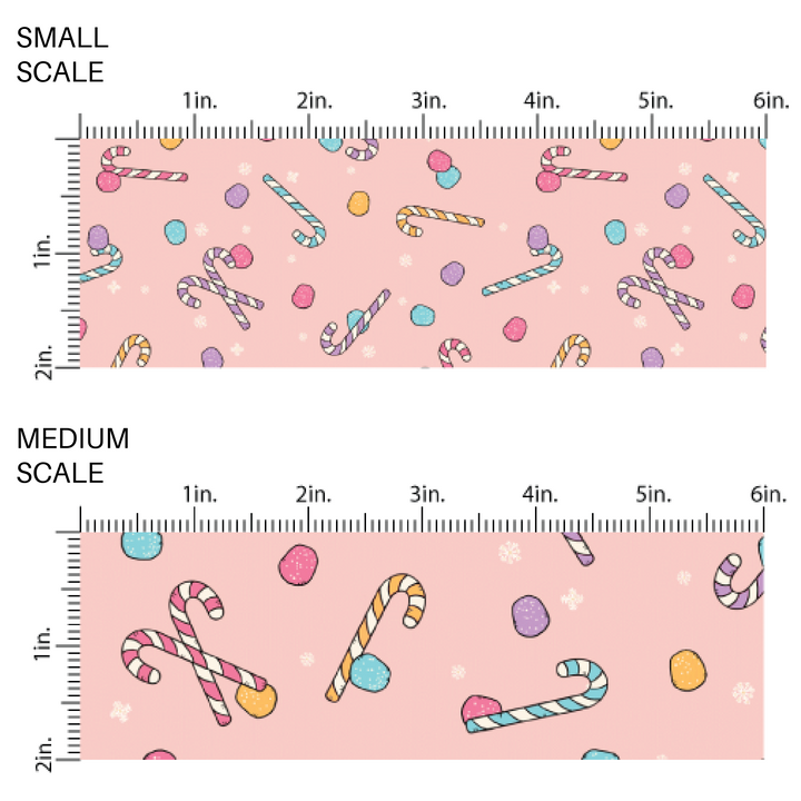 Candy cane and gum drop fabric scaling guide