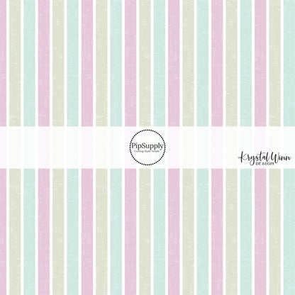 Pastel distressed blue, purple, and green stripe bow strips