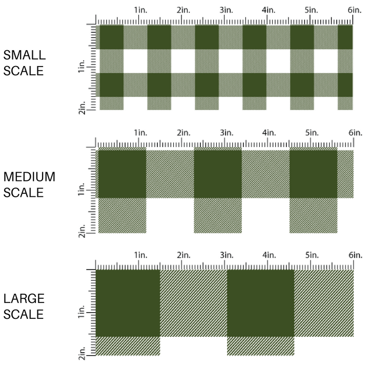 Green and White Plaid Fabric Scaling 