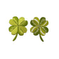 Green shamrock threaded chenille iron on patch (Front and back)