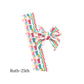 Christmas design multi colored bow with the words "HO HO HO"