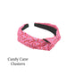 Christmas design multi colored pink headband with candy canes and stars