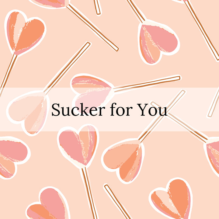 watercolor heart shaped lollipops on light pink background bow strips