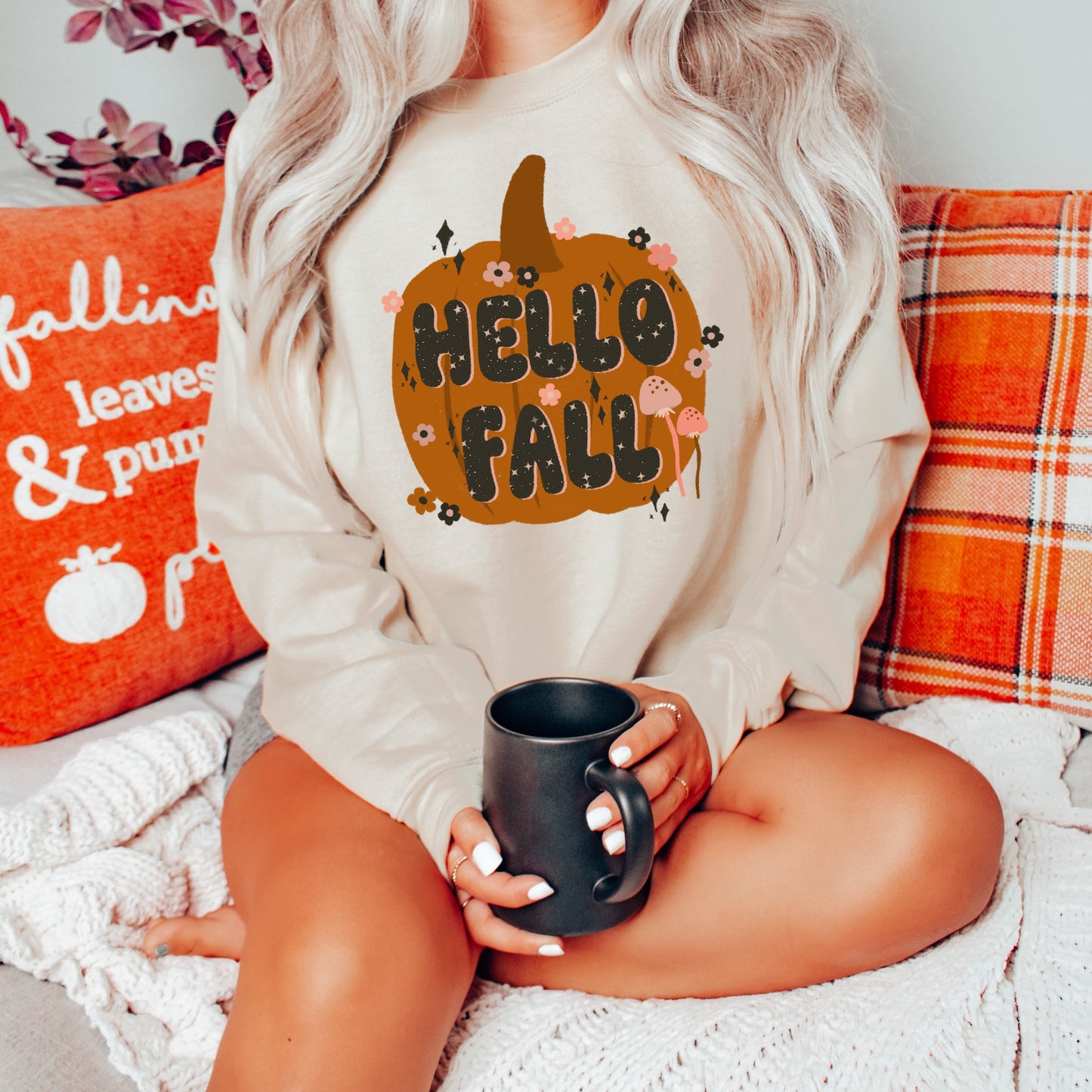 Sublimation or DTF Transfers | SKYY Designs Co | Hello Fall Pumpkin Floral
