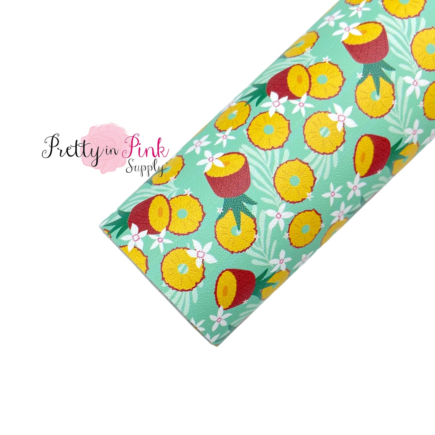 Hibiscus Pineapple | Faux Leather Fabric Sheet