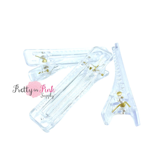 Plastic Hollow Rectangle Clips - Clear