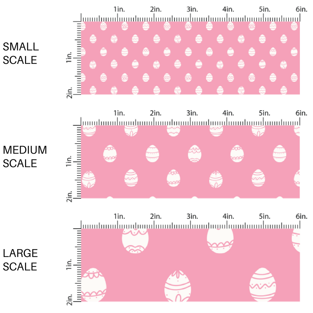 White Easter Eggs on Pink Fabric By The Yard scaled image guide