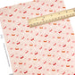 Christmas Faux leather sheets with letters and presents on a light pink background