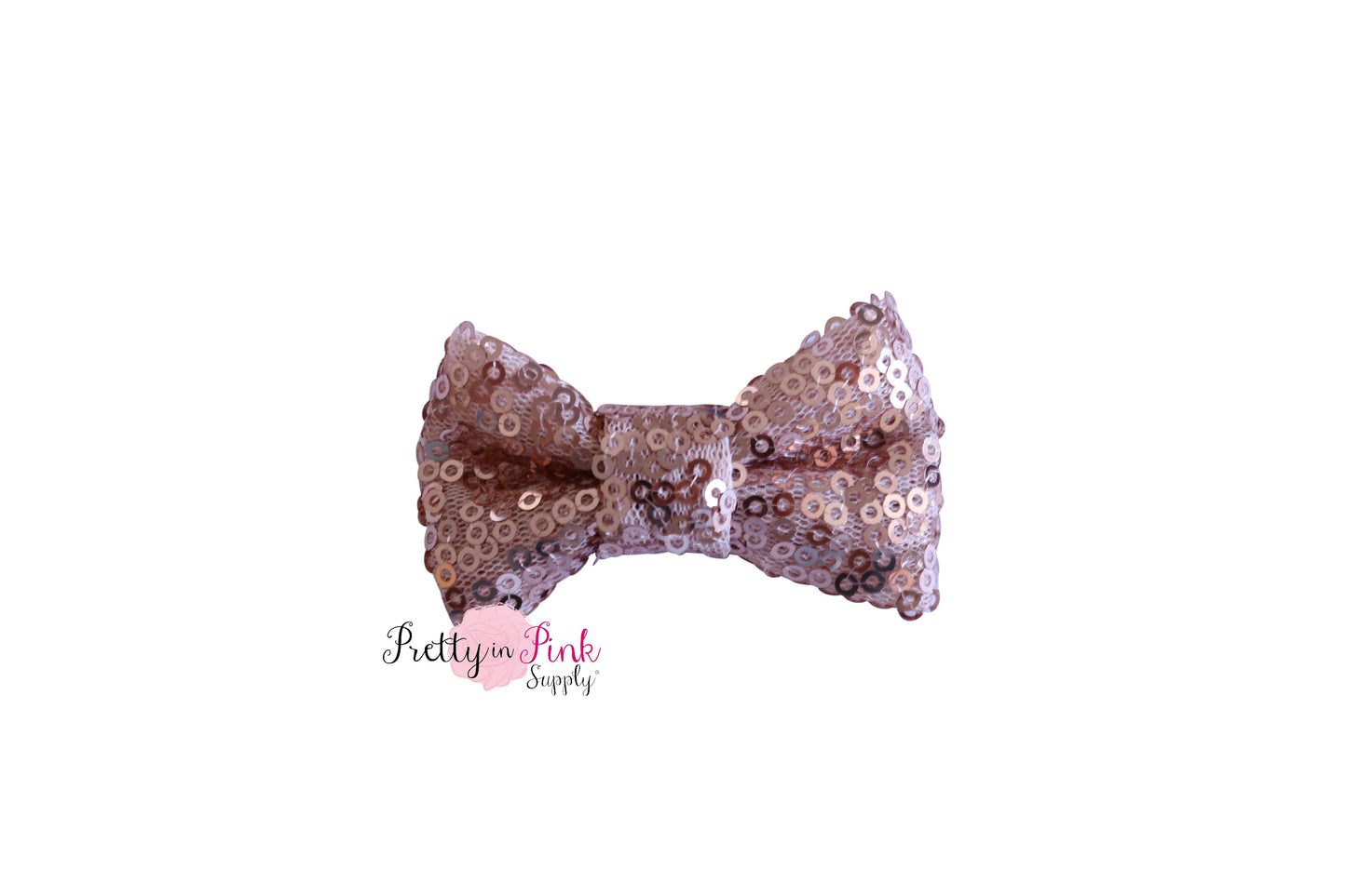 2" Small Sequin Bow - Pretty in Pink Supply