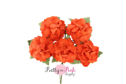 1" PREMIUM Blood Orange Paper Flowers - Pretty in Pink Supply