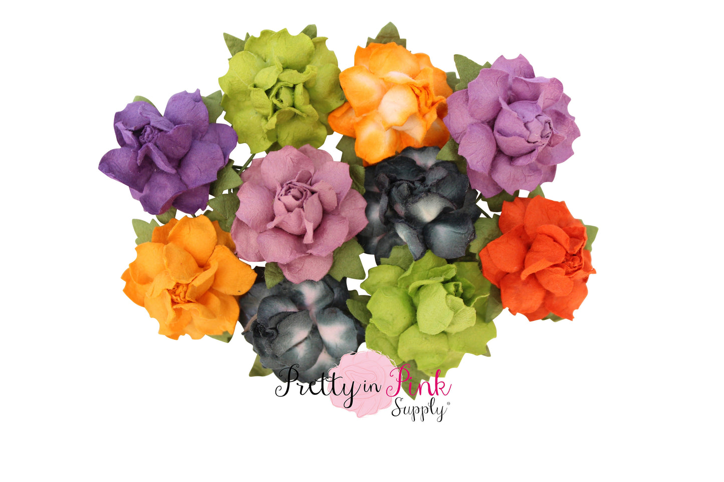 Double Bunch 1" PREMIUM Halloween Mixed Paper Flowers - Pretty in Pink Supply