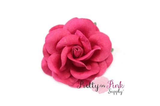 1.5" PREMIUM Hot Pink Paper Rose - Pretty in Pink Supply