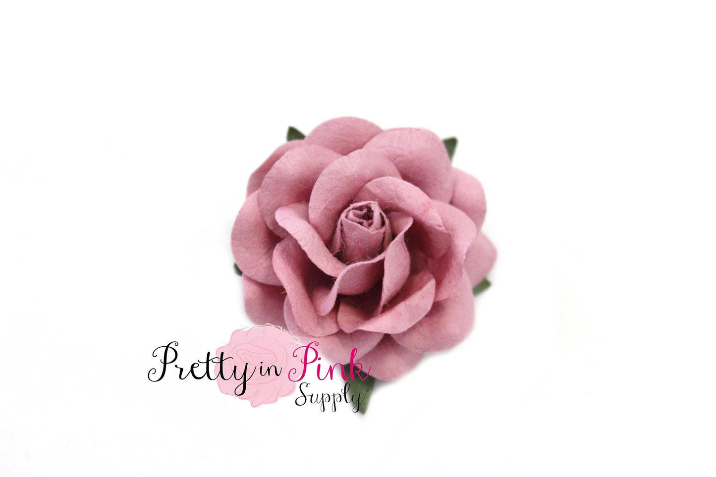 1.5" PREMIUM Dusty Rose Paper Rose - Pretty in Pink Supply