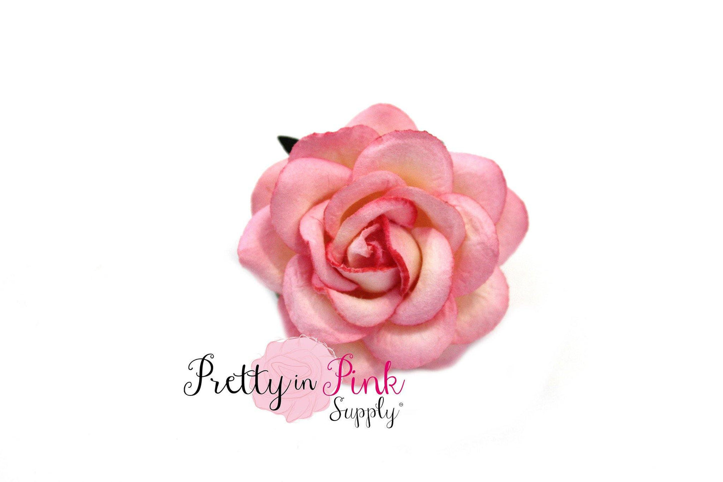 1.5" PREMIUM Faded Pink Paper Rose - Pretty in Pink Supply