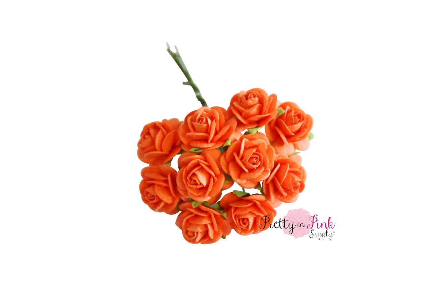 3/4"  Bright Orange Premium Paper Flowers