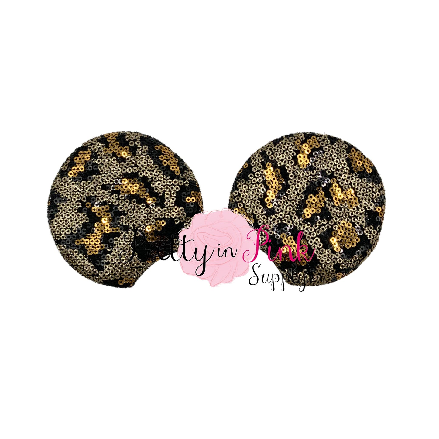3.25" SEQUIN Leopard Mouse Ears - Pretty in Pink Supply
