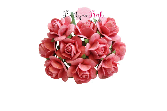 3/4" Coral Blush Premium Paper Flowers - Pretty in Pink Supply