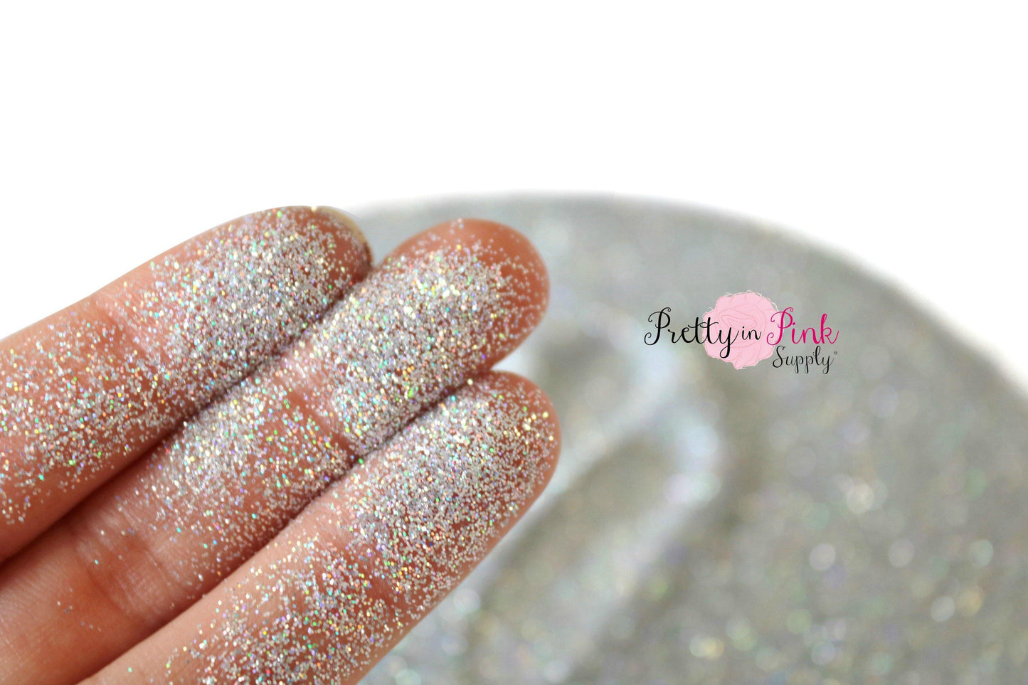 Silver Iridescent Ultra Fine Glitter - Pretty in Pink Supply