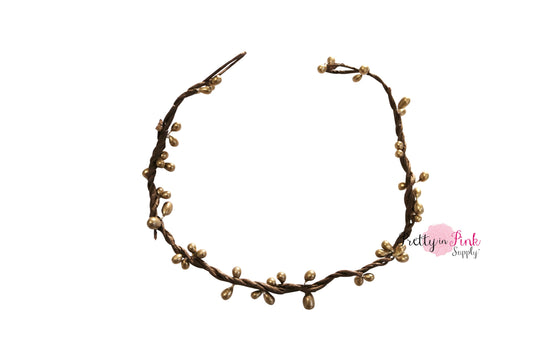 Gold/Beaded Twig Crown
