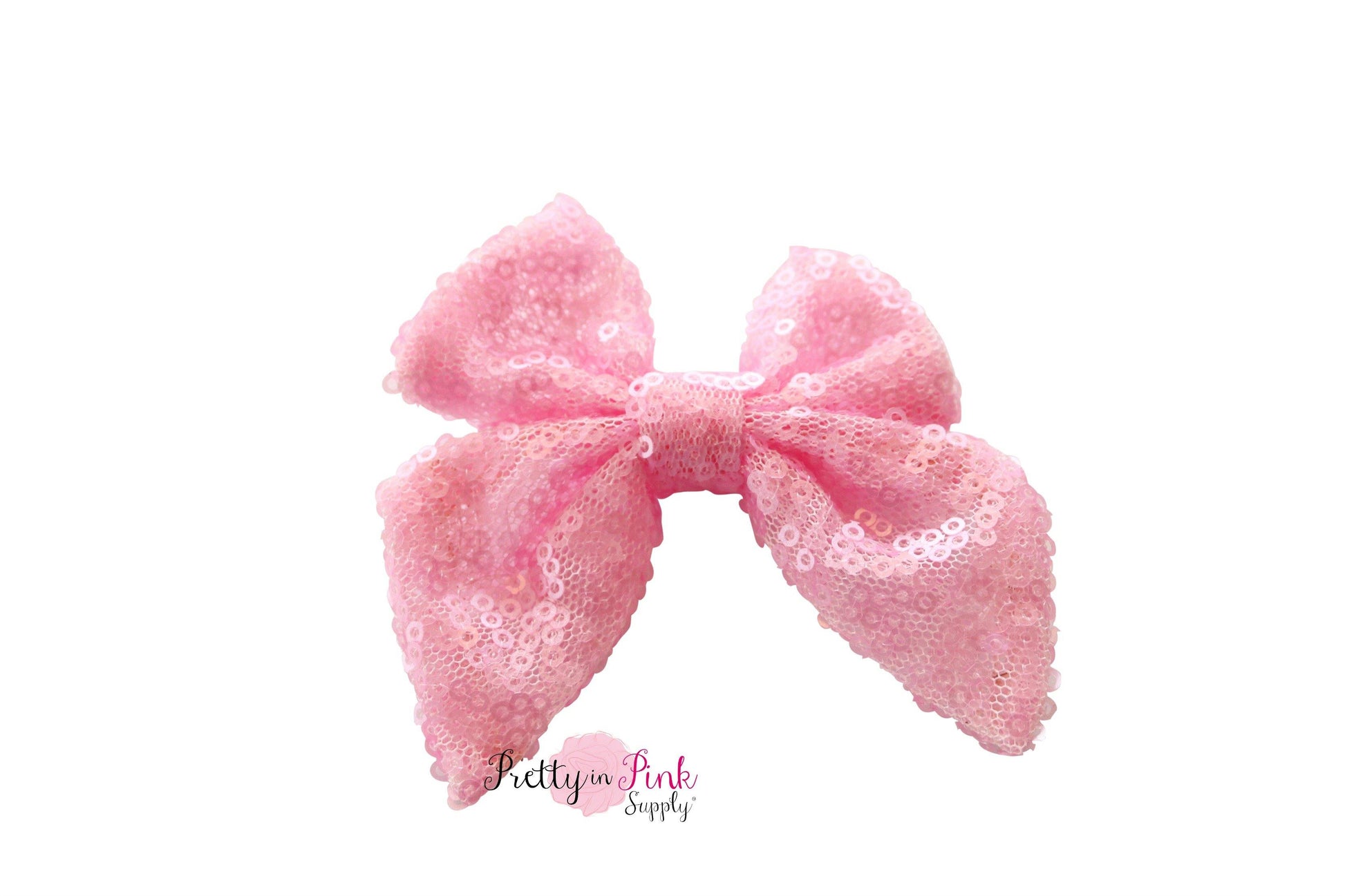 Sequin TAIL Bows 3" - Pretty in Pink Supply