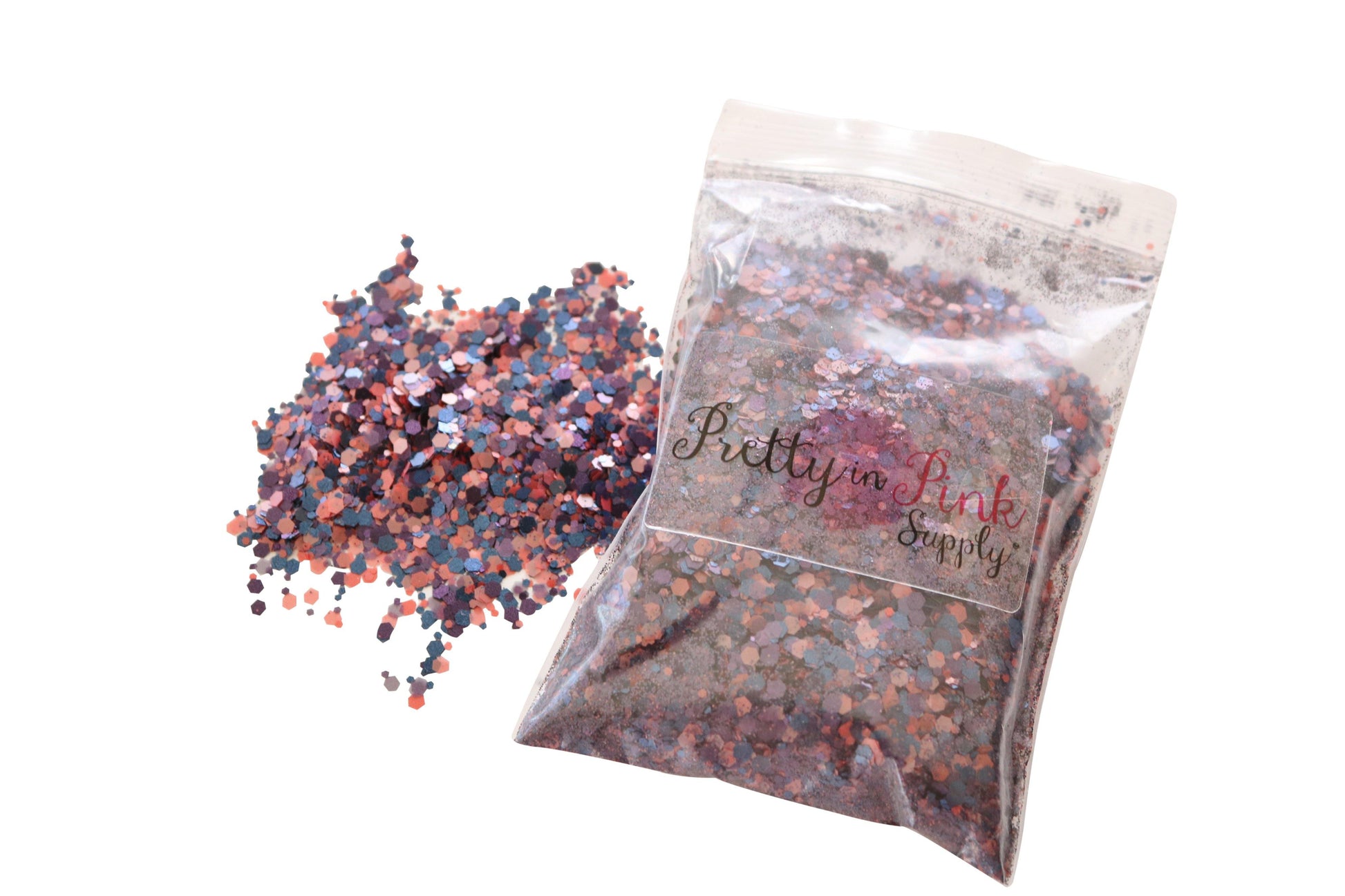 Navy/Mauve Mixed Confetti Loose Glitter - Pretty in Pink Supply