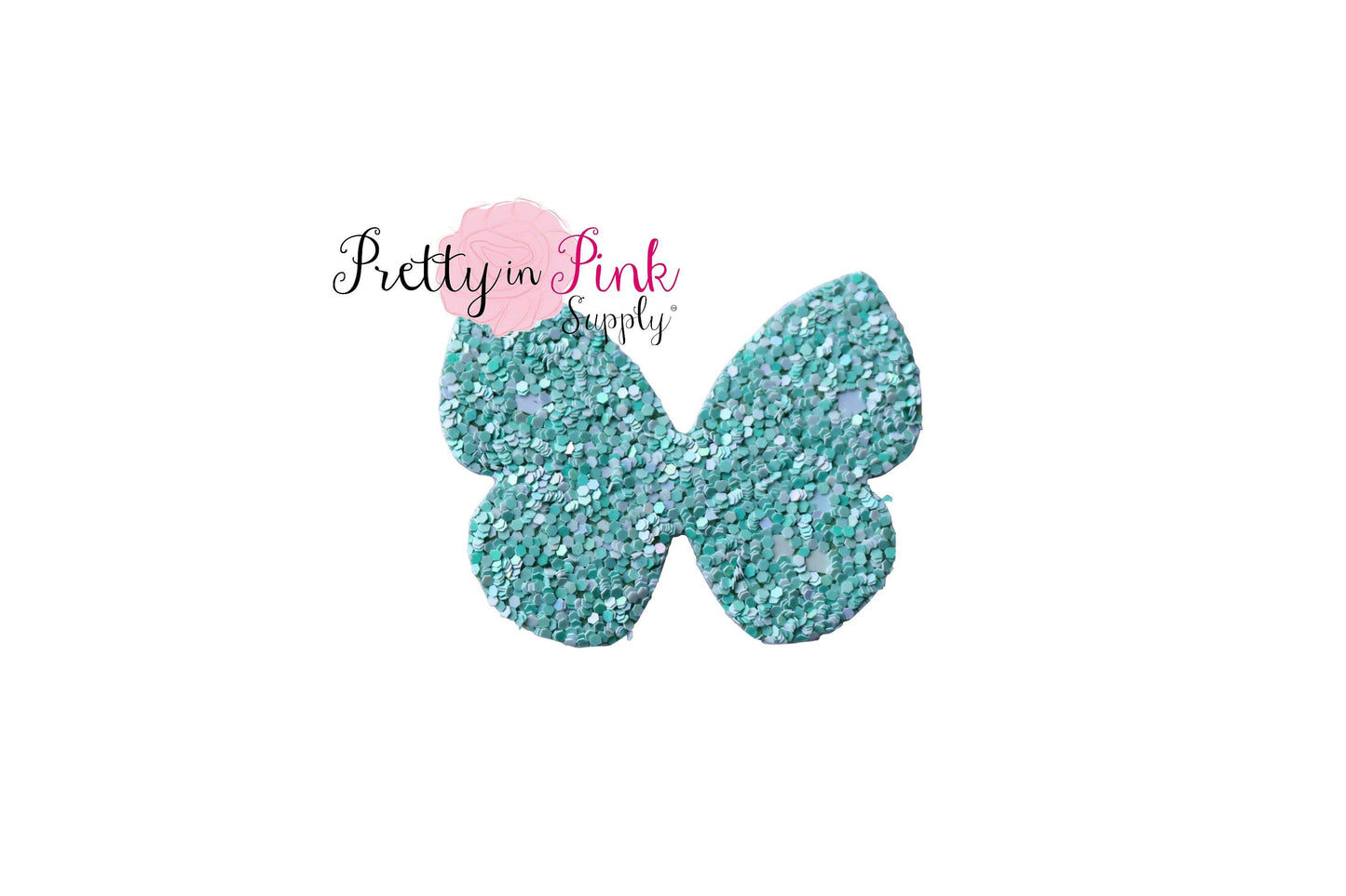 1.75"  Chunky Glitter Butterfly Felt - Pretty in Pink Supply