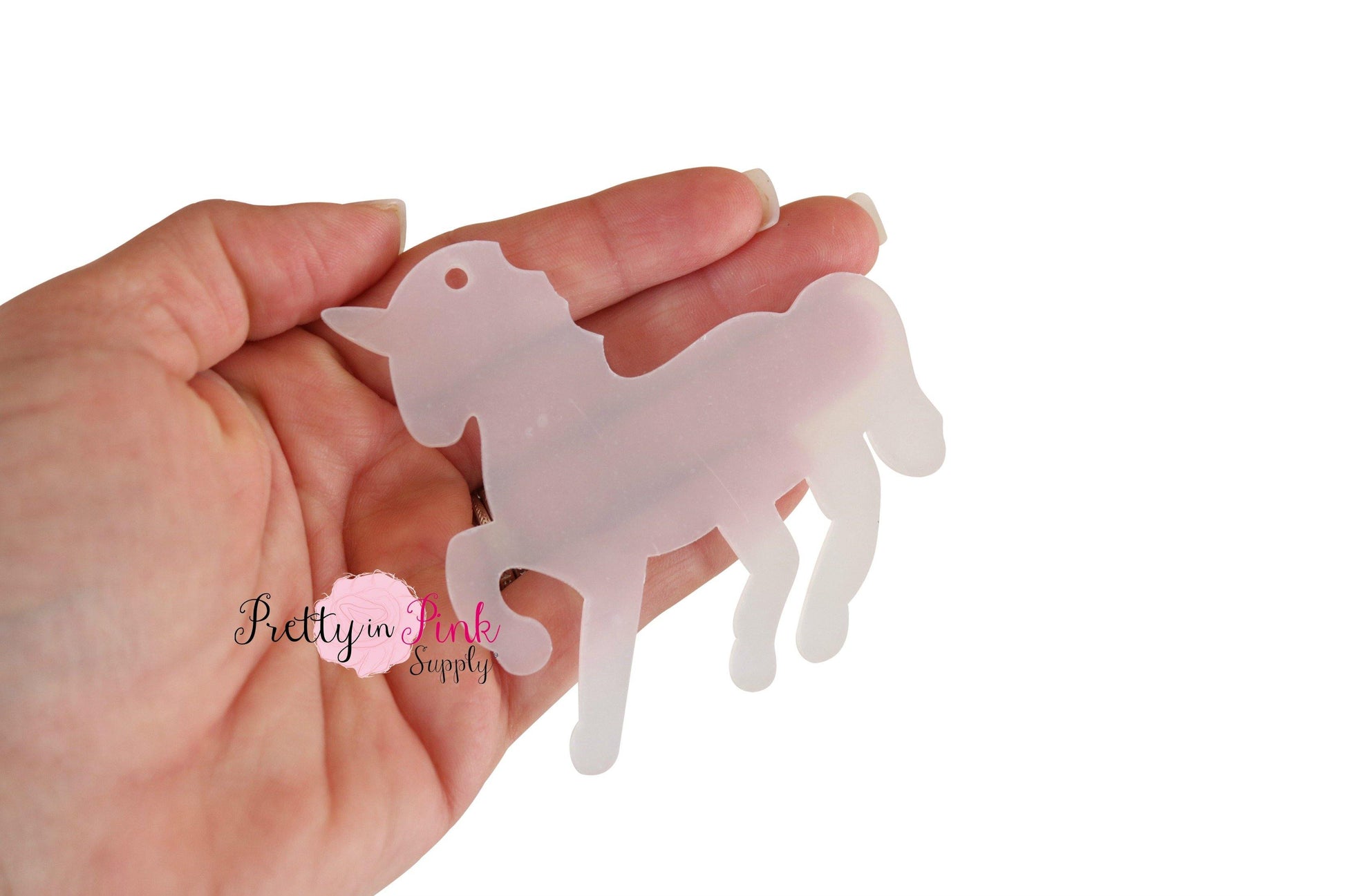 3" Acrylic Prancing Unicorn Key Chain Blank - Pretty in Pink Supply
