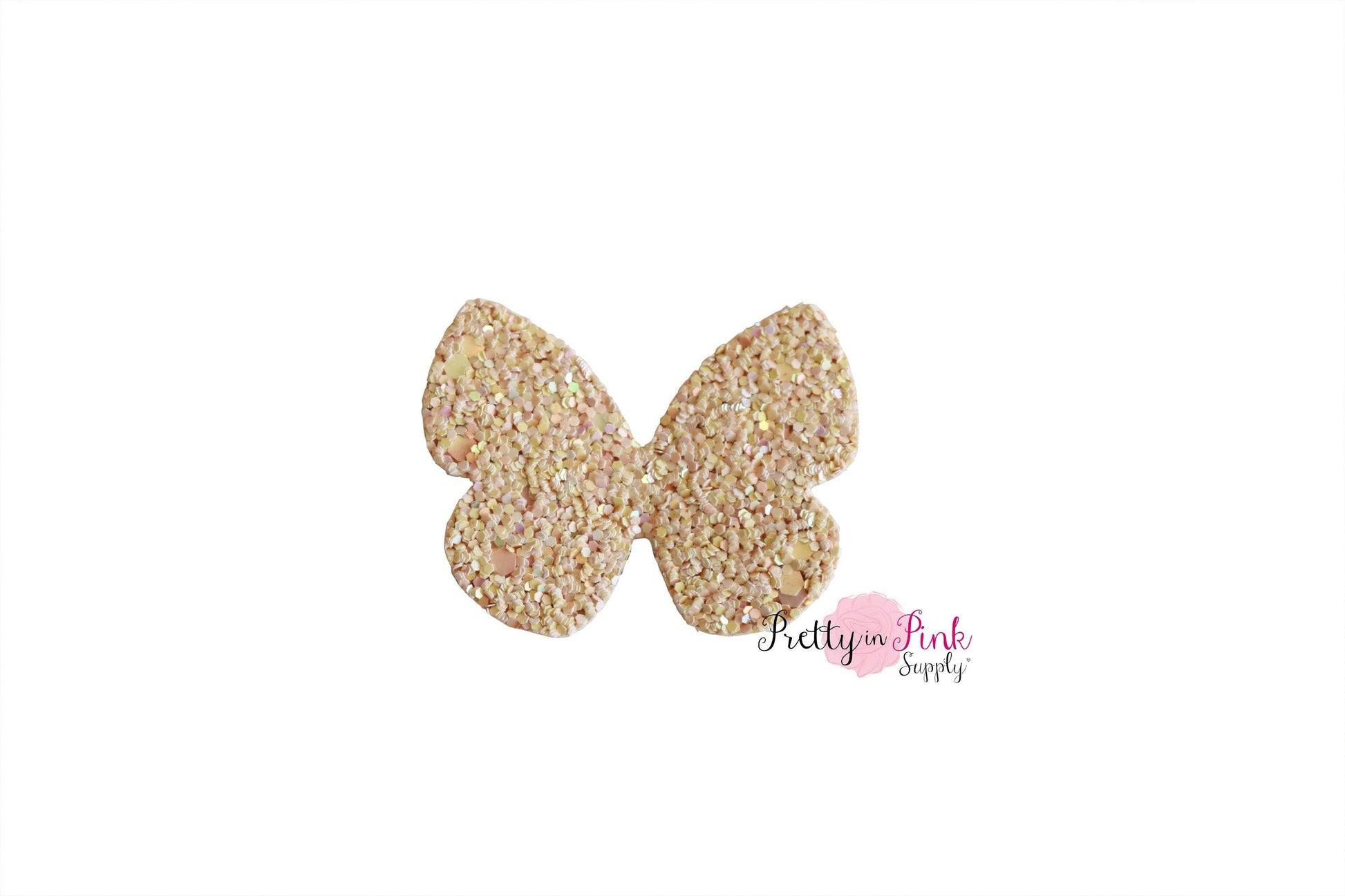 1.75"  Chunky Glitter Butterfly Felt - Pretty in Pink Supply