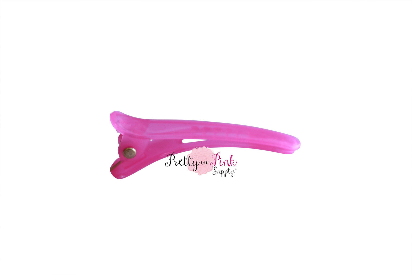 PLASTIC Translucent Alligator Clips with Teeth 1.75" - Pretty in Pink Supply