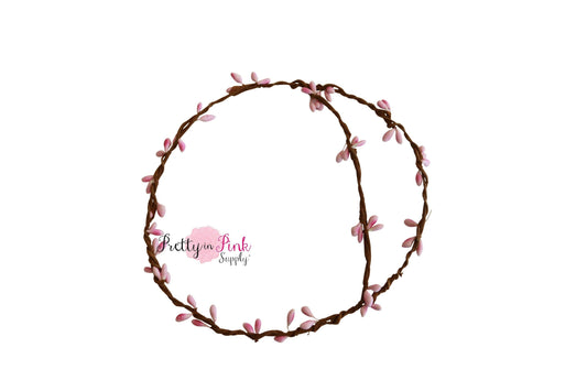 Double Layer Pink Beaded Twig Crown Wreath - Pretty in Pink Supply