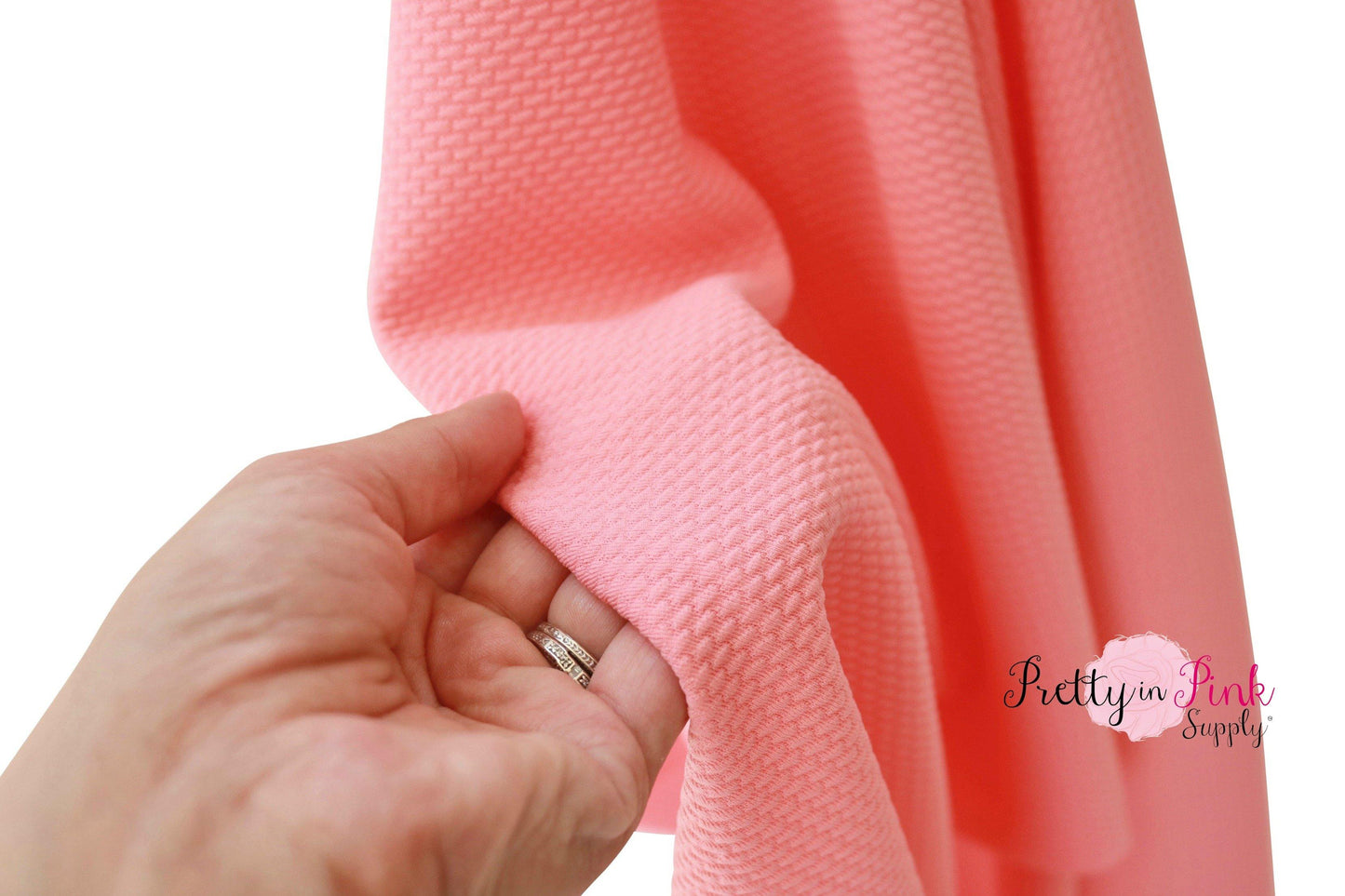 Pink Salmon Solid Stretch Liverpool Fabric - Pretty in Pink Supply