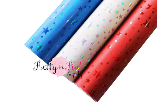 Star Iridescent Matte Faux Leather Sheet - Pretty in Pink Supply