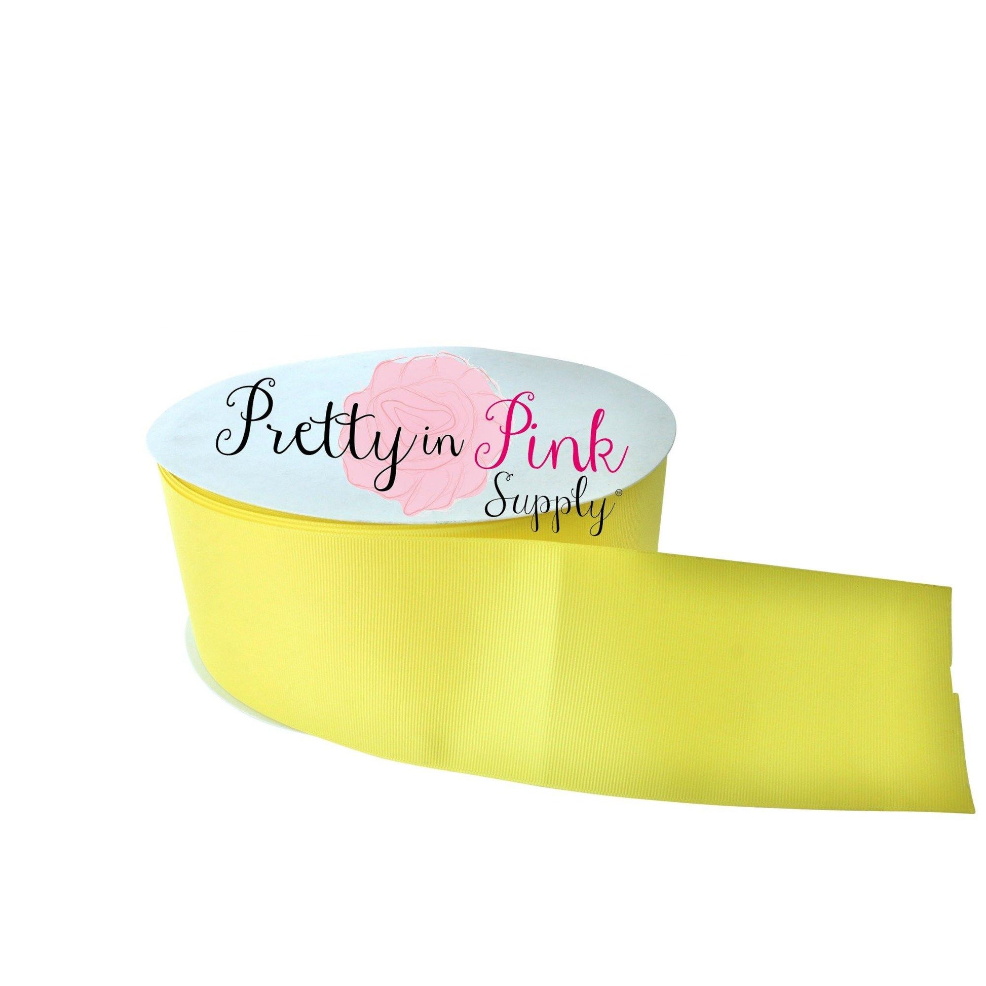 3" SOLID Yellow Grosgrain RIBBON - Pretty in Pink Supply