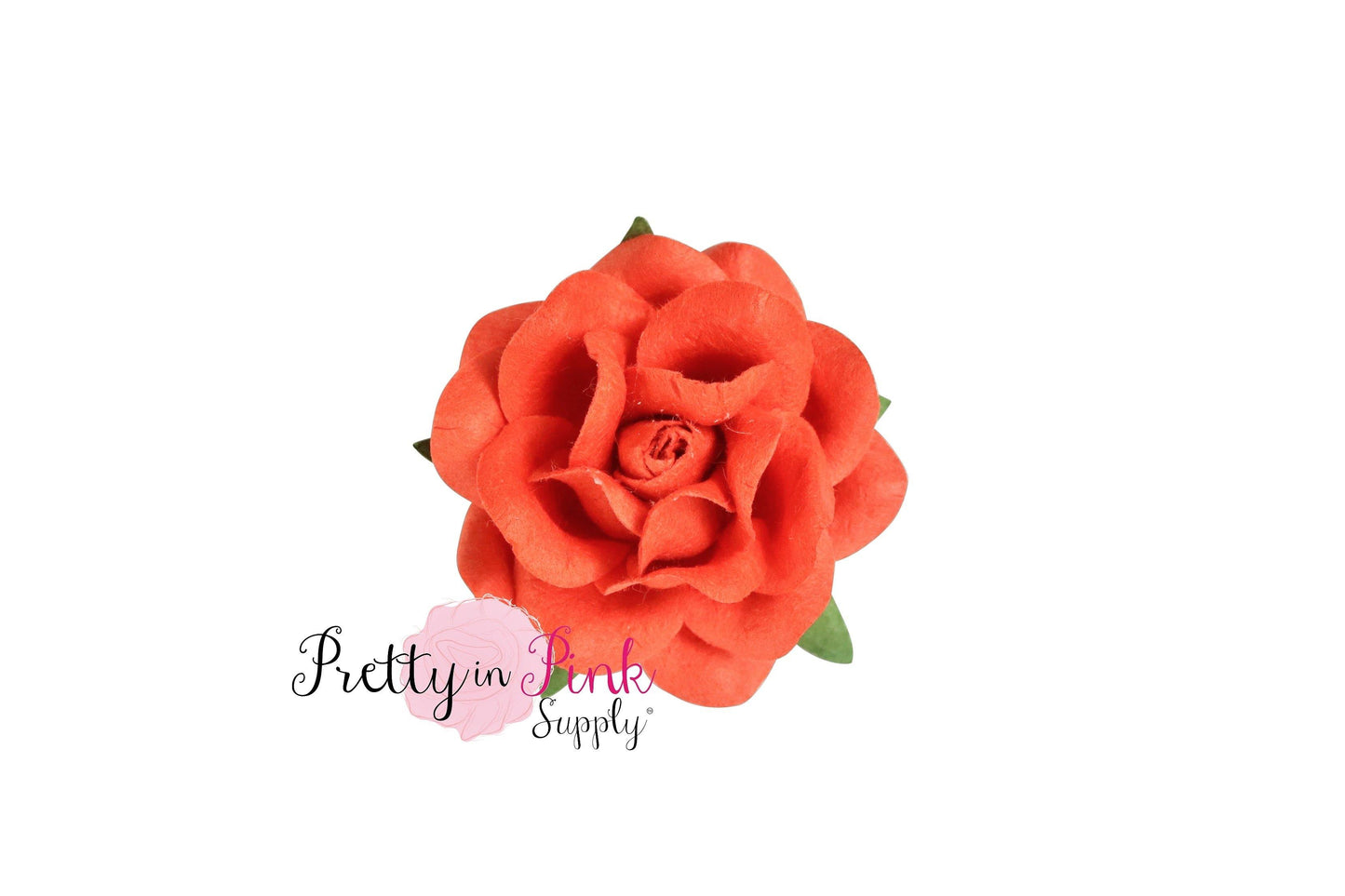 1.5" PREMIUM Blood Orange Paper Rose - Pretty in Pink Supply