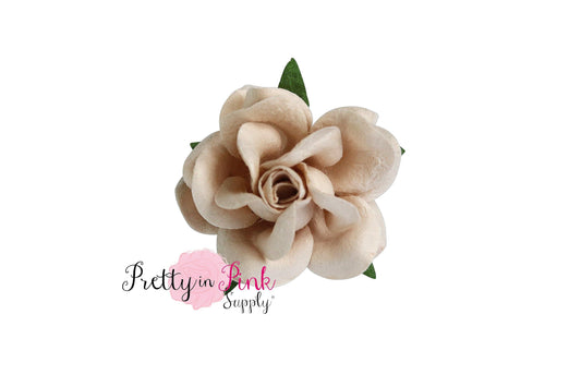 1.5" PREMIUM Pale Taupe Paper Rose - Pretty in Pink Supply