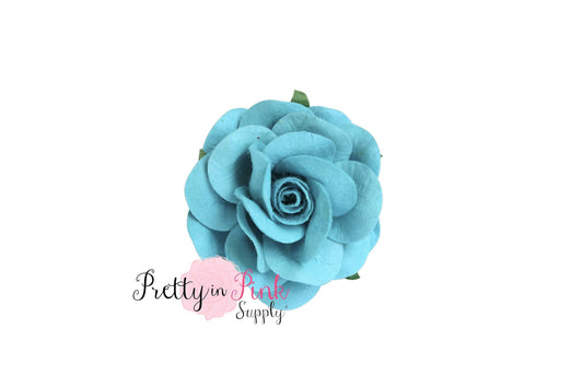 1.5" PREMIUM Sky Blue Paper Rose - Pretty in Pink Supply