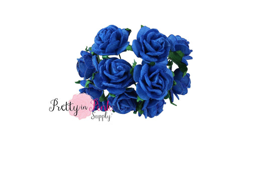3/4" Royal Blue Premium Paper Flowers - Pretty in Pink Supply
