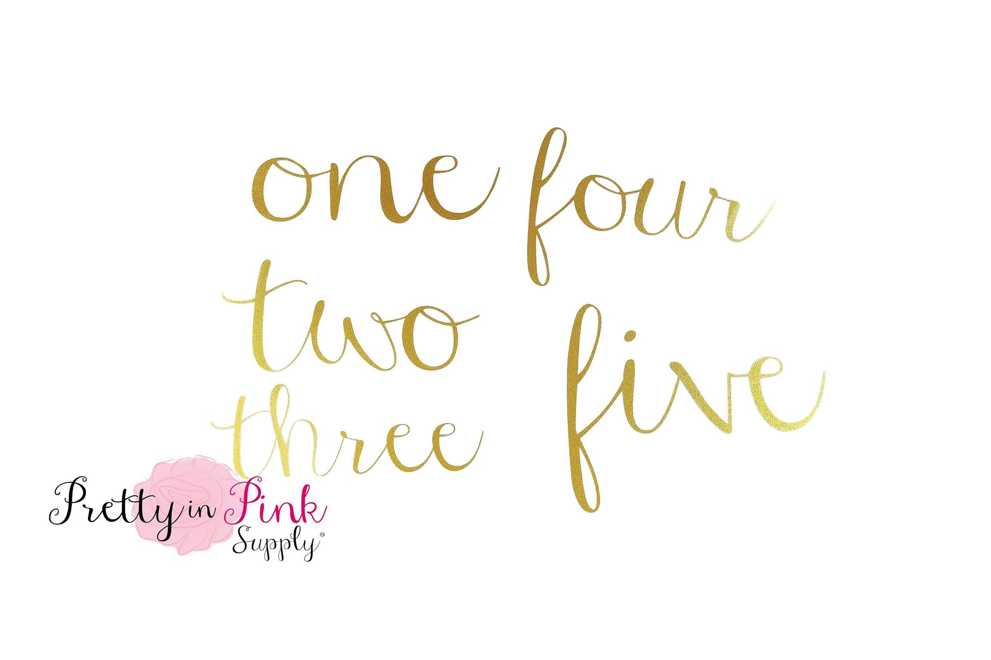 Metallic Gold Cursive Number Iron On - Pretty in Pink Supply
