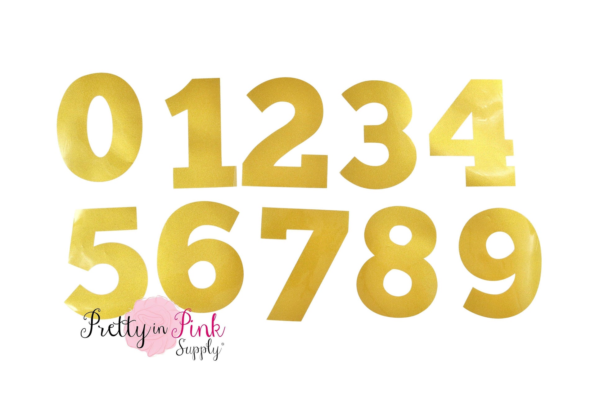 Metallic Gold Numbers Iron On - Pretty in Pink Supply