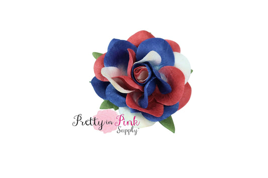 1.5" PREMIUM Red/White/Blue Paper Rose - Pretty in Pink Supply