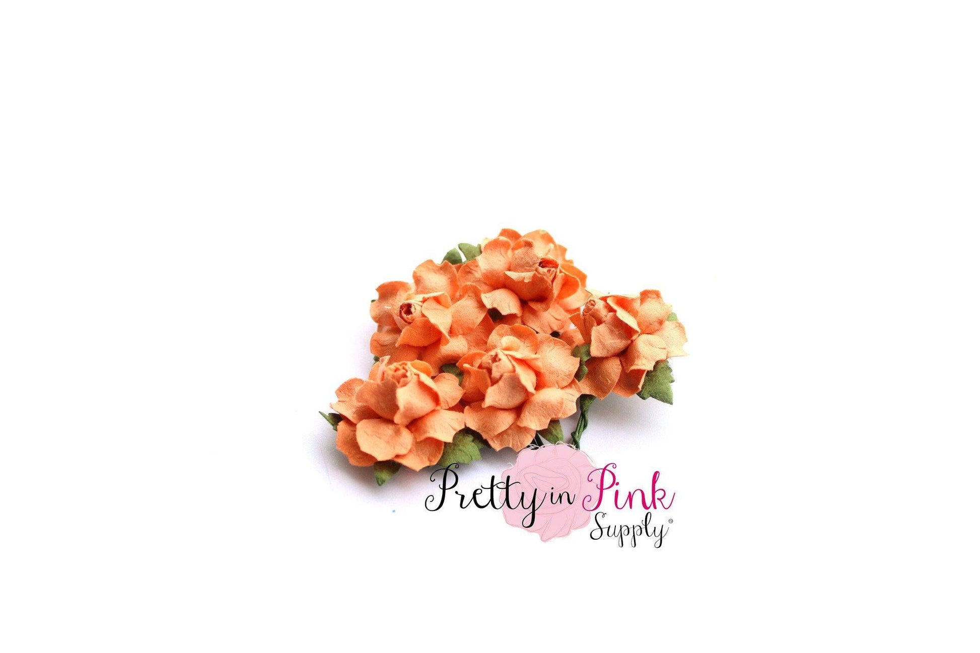1" PREMIUM Peach Paper Flowers - Pretty in Pink Supply