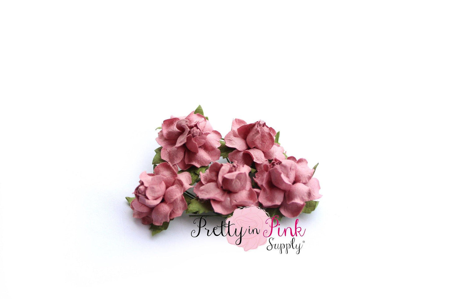 1" PREMIUM Dusty Rose Paper Flowers - Pretty in Pink Supply