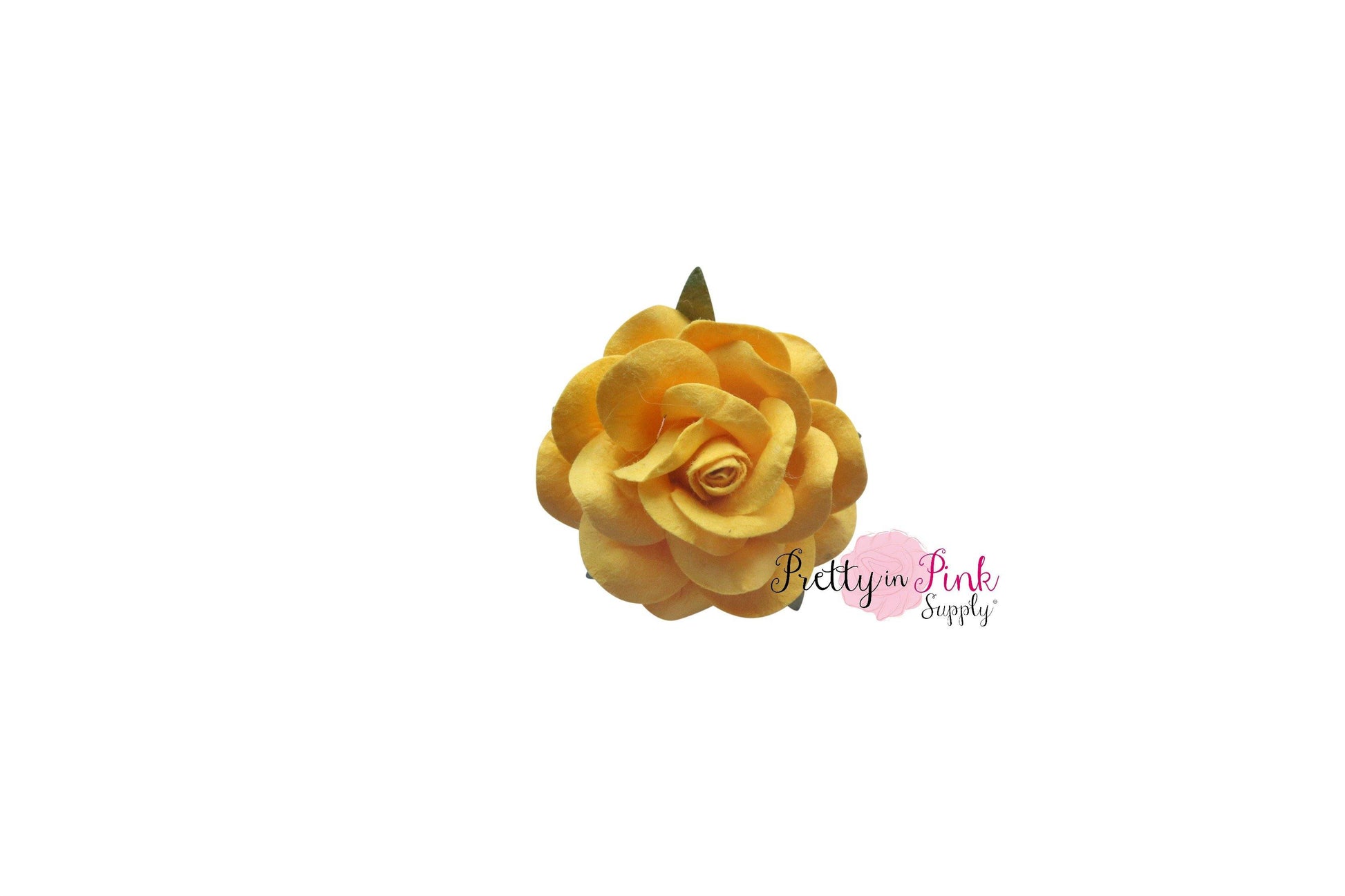 1.5" PREMIUM Yellow Paper Rose - Pretty in Pink Supply